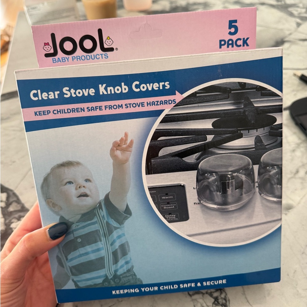 Jool Baby Clear Stove Knob Covers Child Safety Guards, 5 Pack New